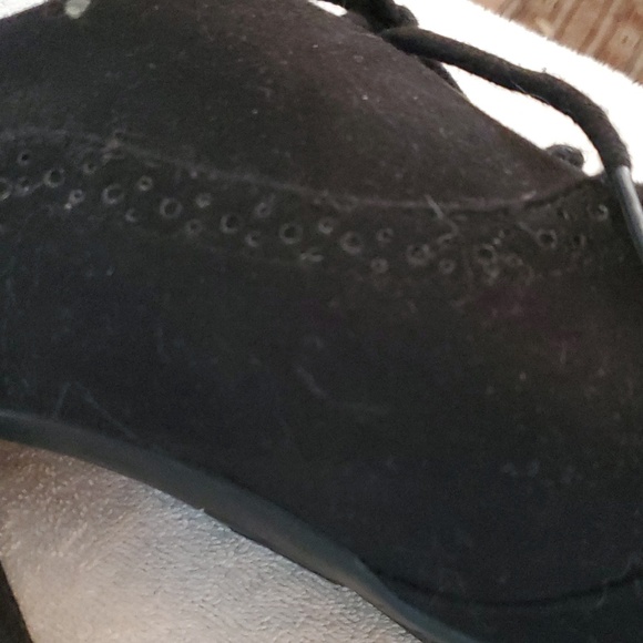 Fioni black faux suede fetish lace up Oxfords - Picture 5 of 6